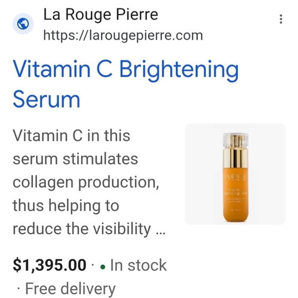 NIB-Vitamin C Brightening Serum-La Rouge Pierre - Picture 5 of 5